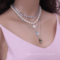 Shangjie OEM Vintage Multilayer Pearl Coin Gem Penent Bohemian Jewelry Countrace Custom